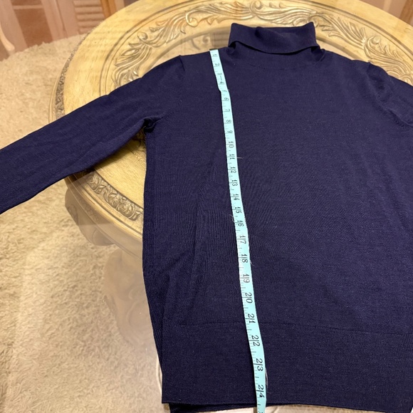 NWT Gap 100% Merino Wool Turtleneck Sweater Navy Blue S Minimalist Classic - Picture 10 of 11
